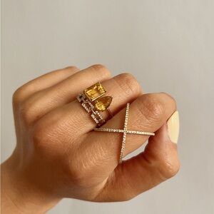 SALE! Diamond X Ring, Pave Diamond X Ring, 14k solid gold